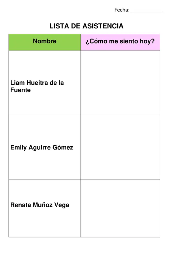 Lista De Asistencia Emociones C Mo Me Siento Hoy Profe Social