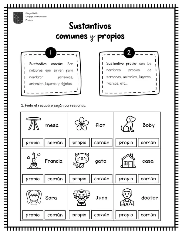 Tipos De Sustantivos Comunes Y Propios Profe Social