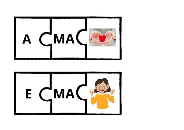 Rompecabeza de la leccion ojo y mamá