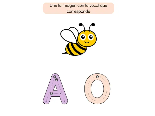 Une las Vocales con Imágenes – Conciencia Fonológica + Grafomotricidad