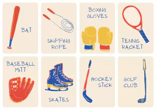 Flashcards: Sports Equipment / equipamiento deportivo. 