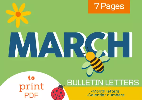 MARCH_Bulletin Board & Decor Letters and Numbers