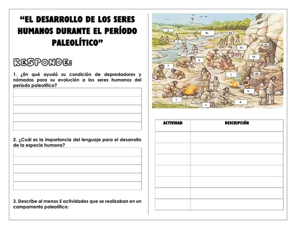 Guía de trabajo - Seres humanos en el periodo Paleolítico