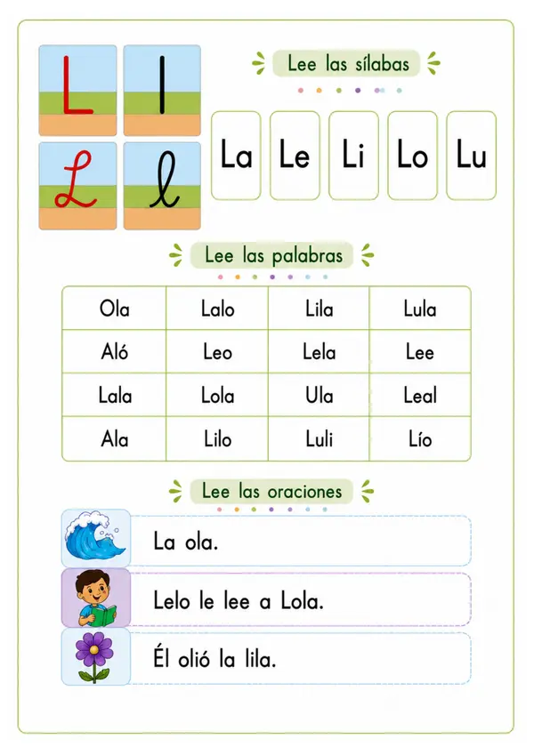 Material complementario de lectura (Alineado a la secuencia de Primero Lee)