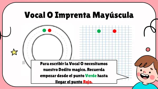 Pepe enseña la escritura vocal O
