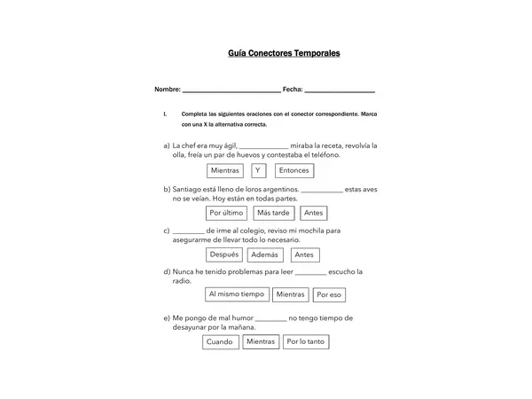 Conectores Temporales