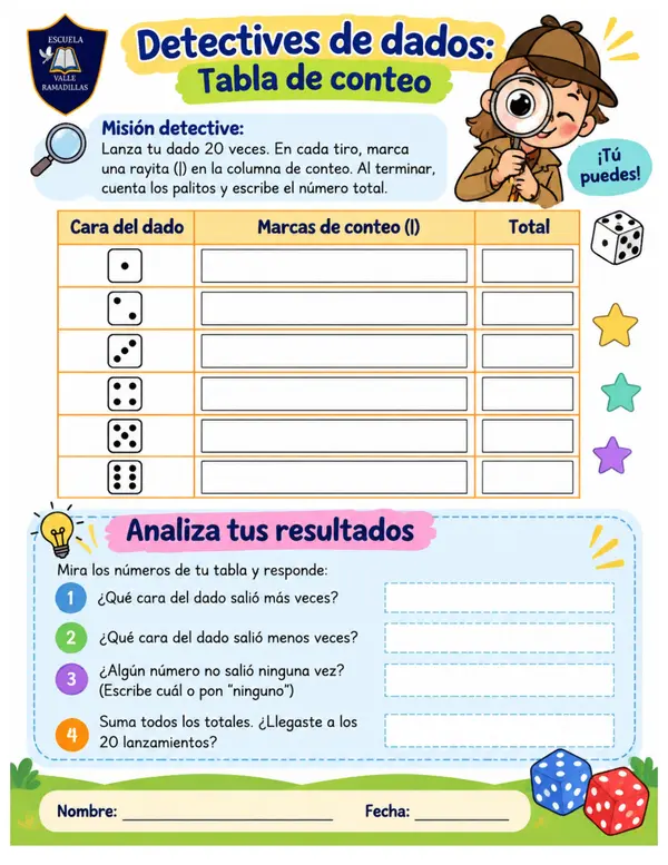 Guía tabla de conteo 1° Básico Matemáticas