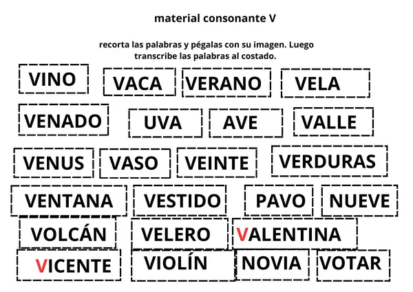 material consonante V
