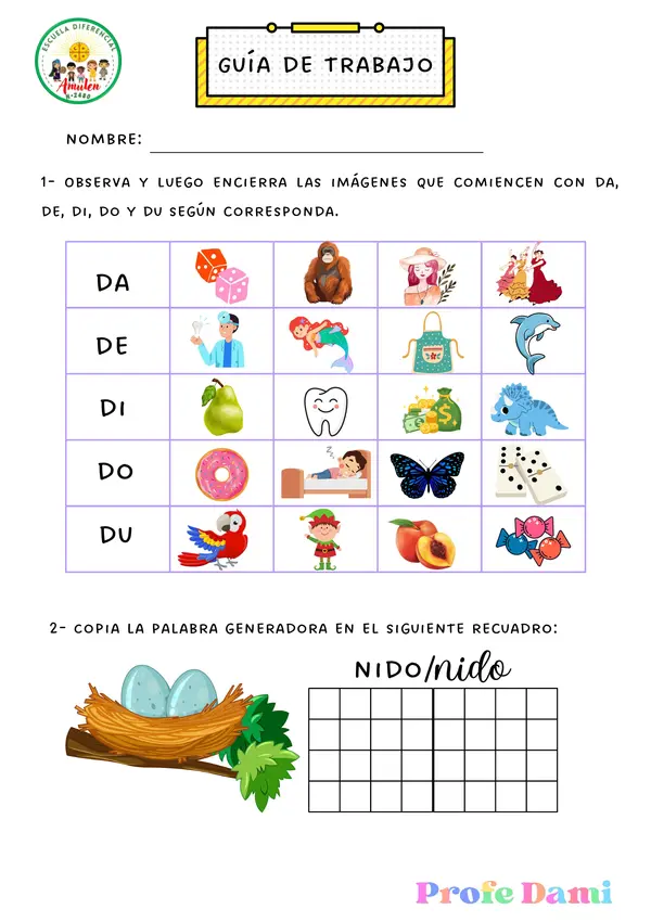 GUÍA LECCIÓN LORO - NIDO - PINO - PATO