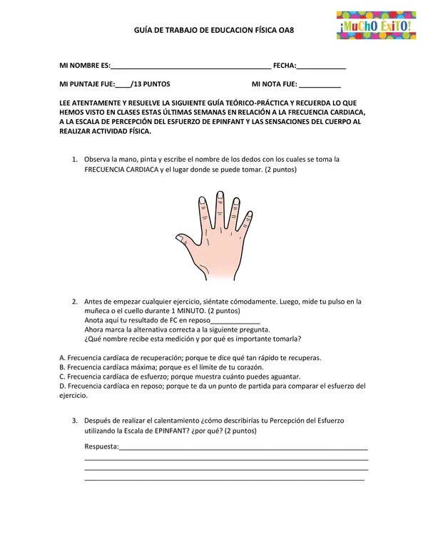 Guía de trabajo teórico-práctico de Educación física (OA8) 
