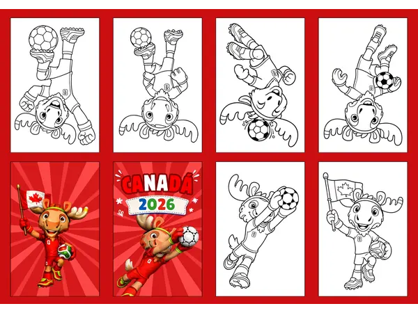 Mini Libro Armable para Colorear Mundial 2026 Canadá | Actividad Imprimible