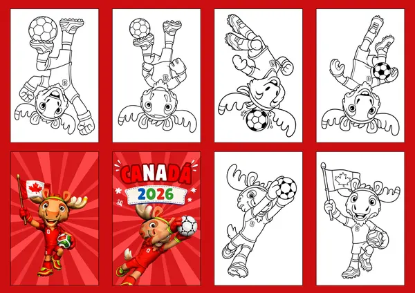 Mini Libro Armable para Colorear Mundial 2026 Canadá | Actividad Imprimible