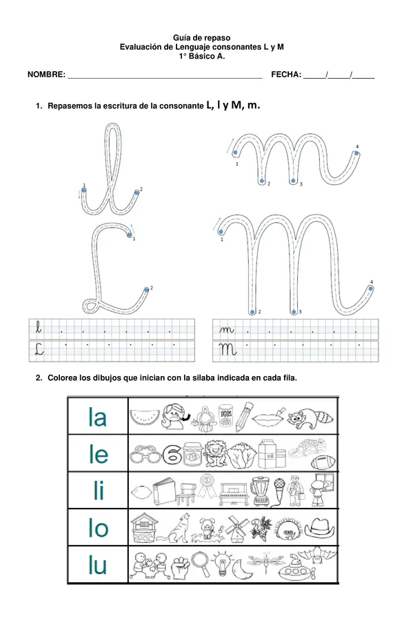 GUÍA REPASO CONSONANTES L. M