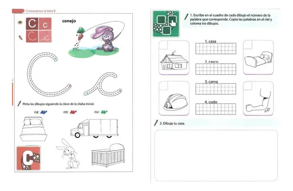 guía método Matte lección casa, ca, co, cu