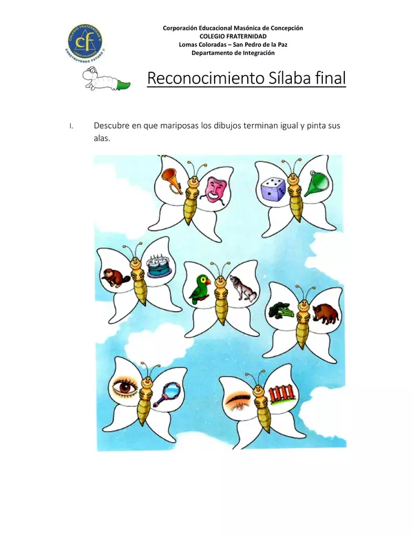 CONCIENCIA FONOLOGICA, SILABA FINAL