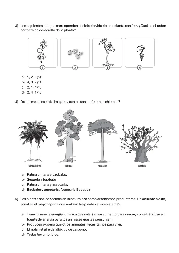 Evaluación de diagnostico ciencias.