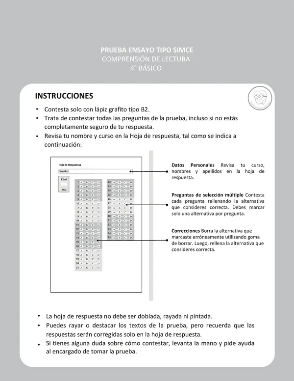 Ensayo SIMCE - Lenguaje 4to básico N° 4