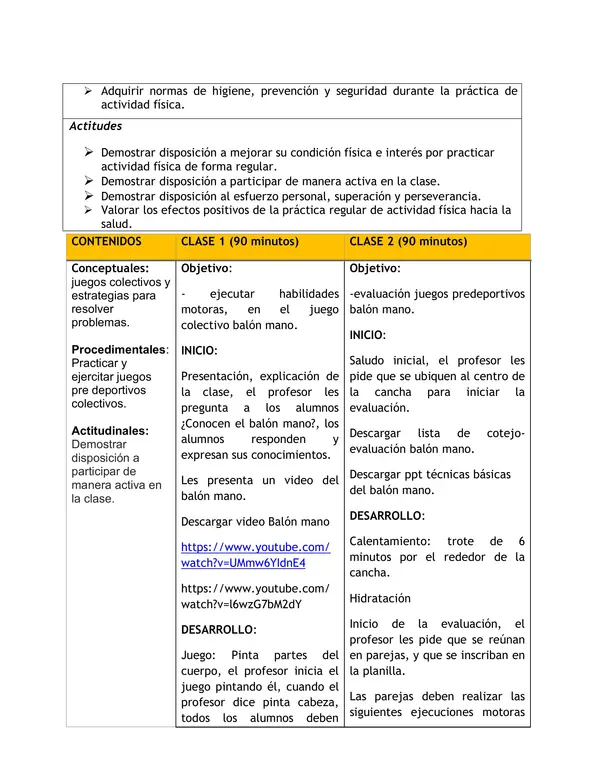 Planificación Clase a Clase: Julio | Educación Física y Salud Cuarto Básico