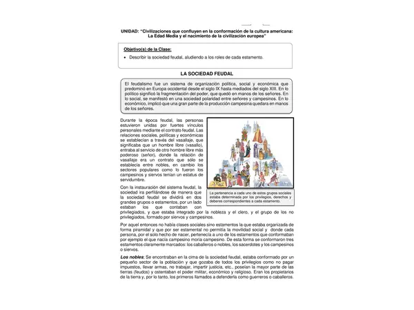 Guia de Historia y Geografia 7 Basico: La Sociedad Feudal