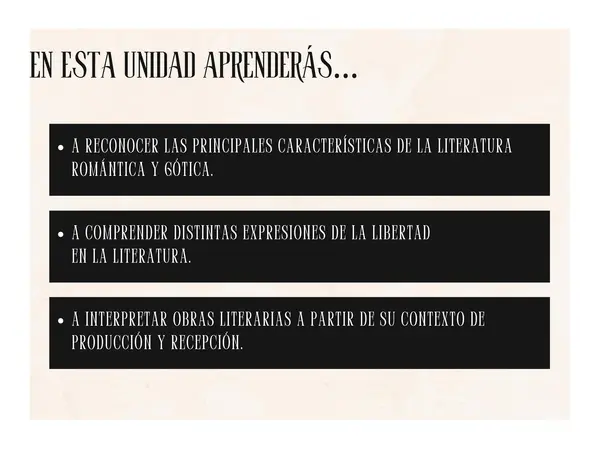 Literatura romántica y gótica