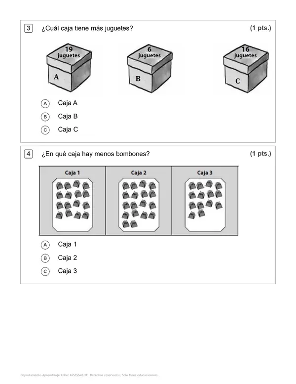 Evaluación Parcial, Matemática 1° Básico