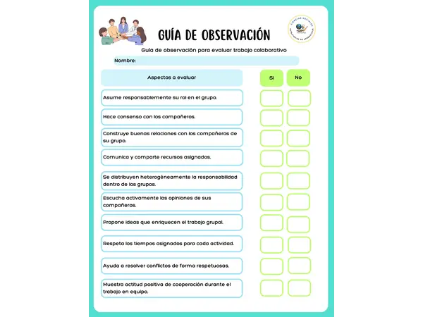 Guía de observación: Trabajo colaborativo
