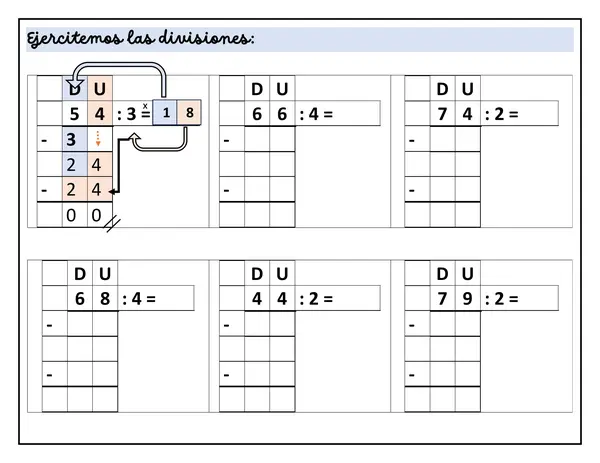 Ejercicios de divisiones.