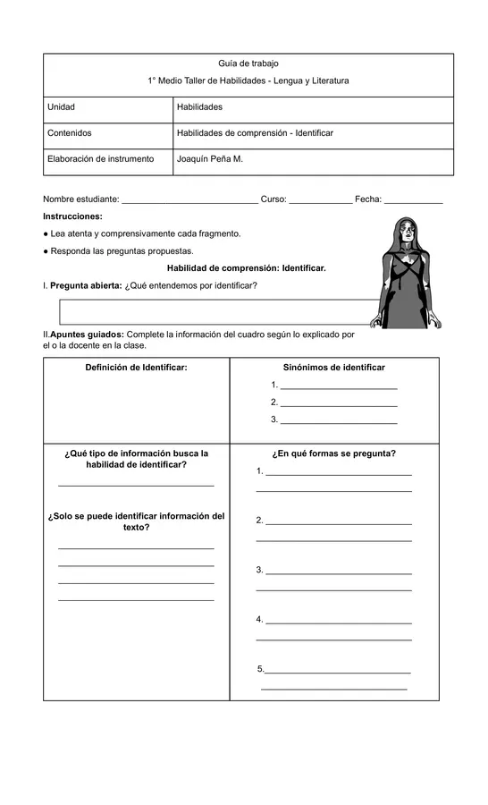 Guía habilidad de comprensión "Identificar" 