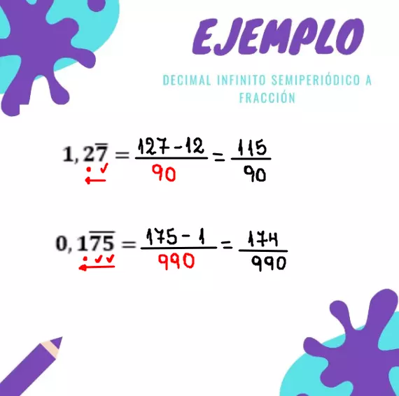 ¿Cómo transformar un decimal infinito semiperiódico a fracción?