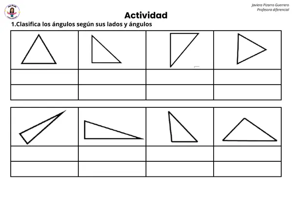 Triángulos, clasificación y ejercicios 