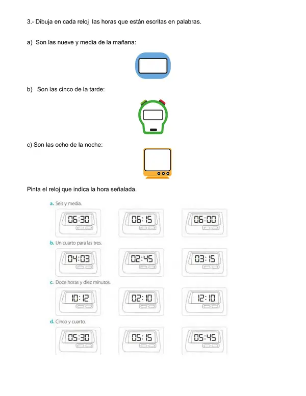 prueba horas medias horas en reloj digital