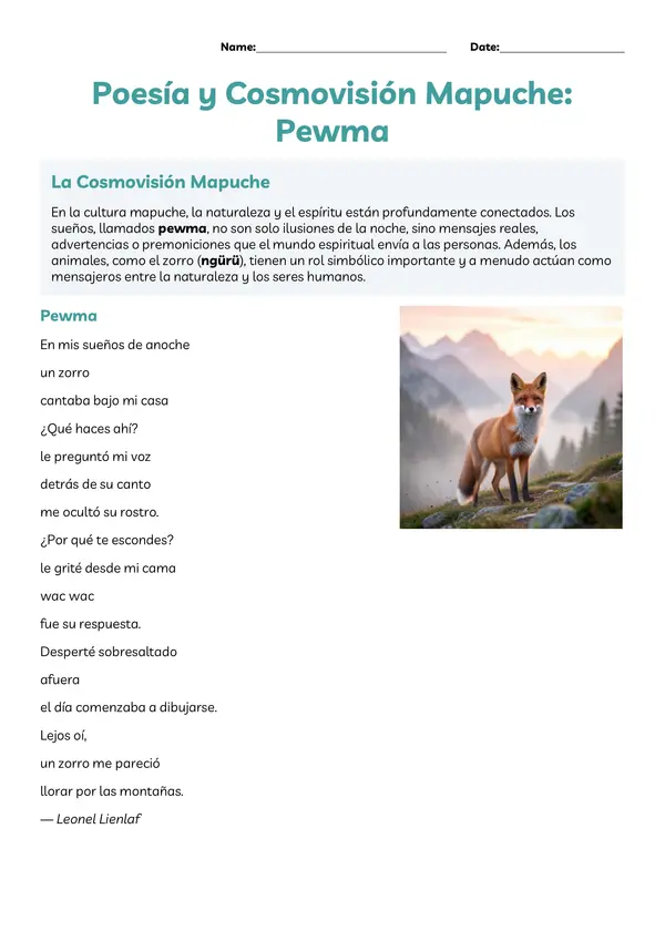 Poesía y cosmovisión Mapuche