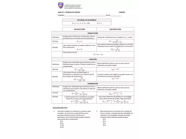 TÉCNICAS DE CONTEO