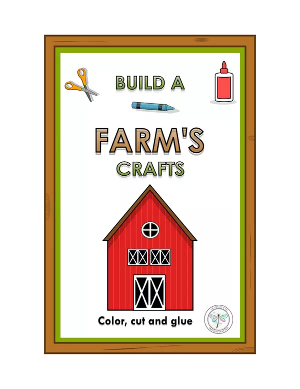 Build a Farm's Crafts Barn Color Cut out Puzzle Animals 