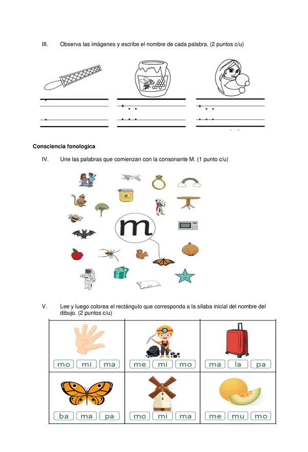 Evaluación Lenguaje unidad 1  primero básico 