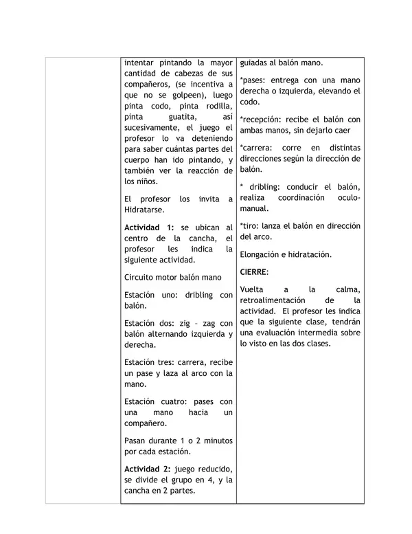 Planificación Clase a Clase: Julio | Educación Física y Salud Cuarto Básico