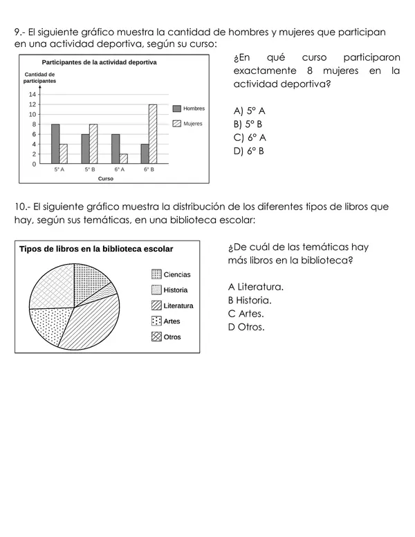 evalaución 6to matemática unidad 4 datos y probabilidad  OA 23 y OA 24.
