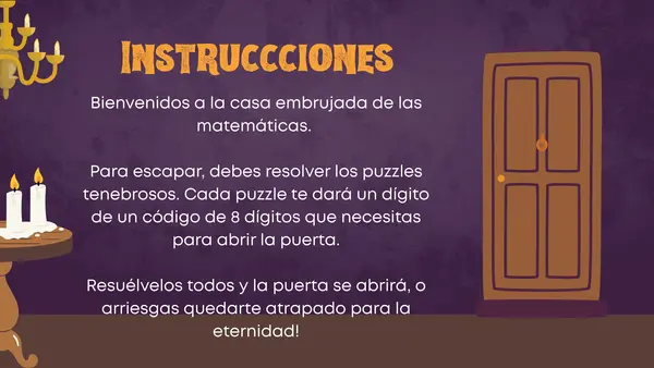 Escape room matemático de Halloween