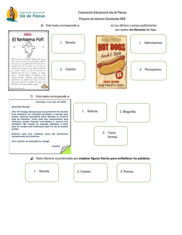 Evaluación de lenguaje y comunicación 