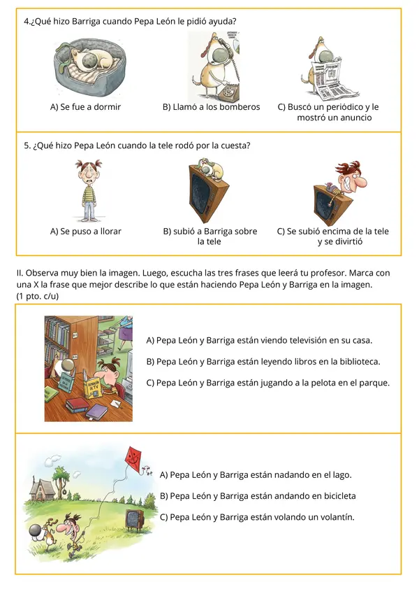 Evaluación Plan Lector "¡No funciona la tele!"