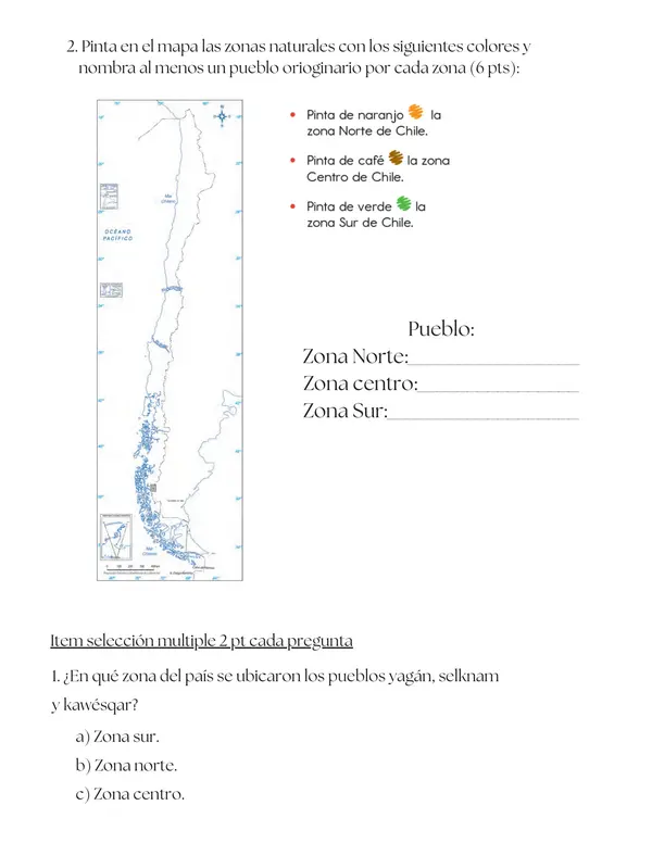 Evaluación Integral 2° Básico: Pueblos Originarios de Chile (Incluye Rúbricas)