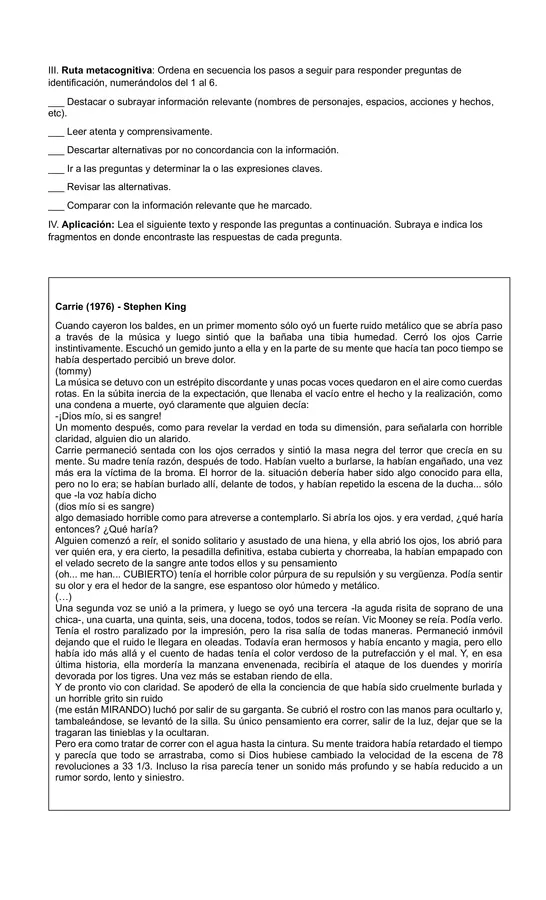Guía habilidad de comprensión "Identificar" 