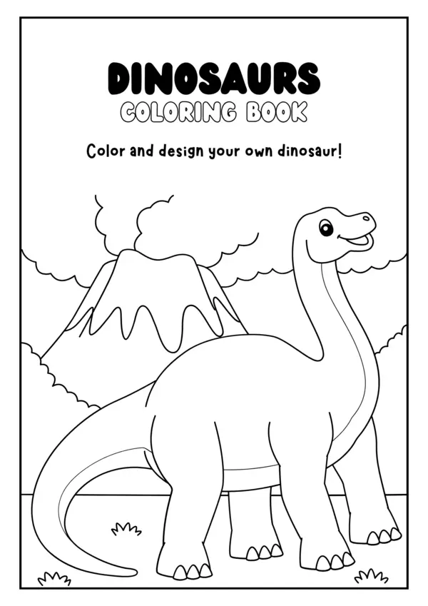 Ficha para colorear dinosaurio