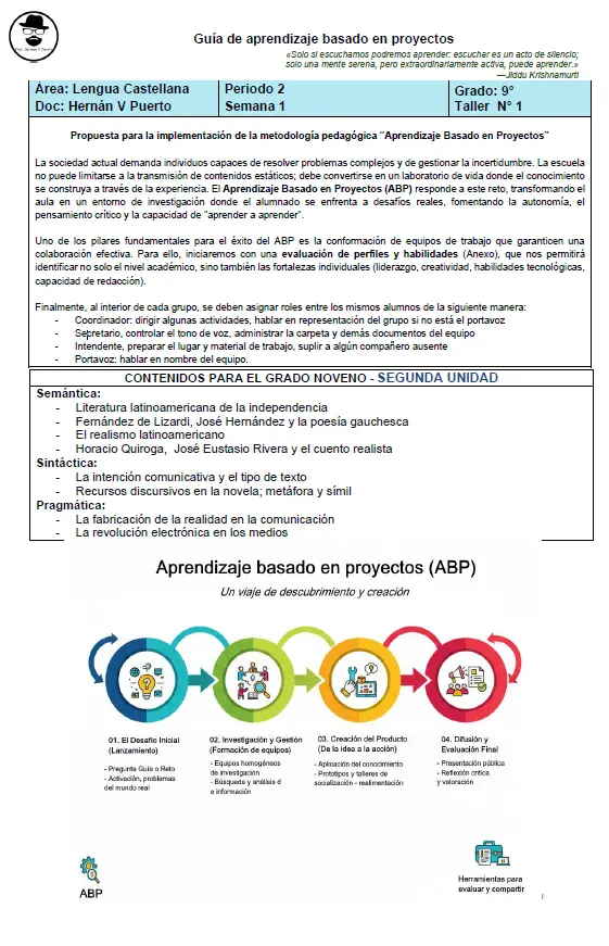 09M2SEM1 - Introducción aprendizaje basado en proyectos, diagnostico