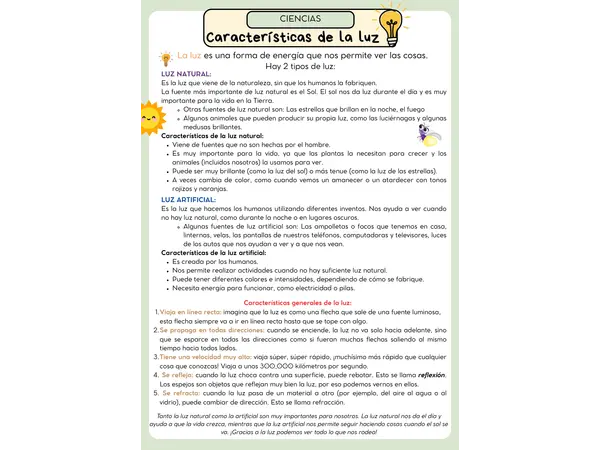 Características de la luz y el sonido