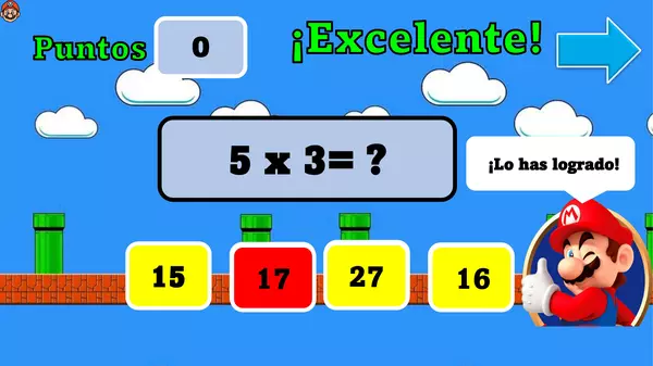 Juego de multiplicación temática Mario Bros. NO EDITABLE