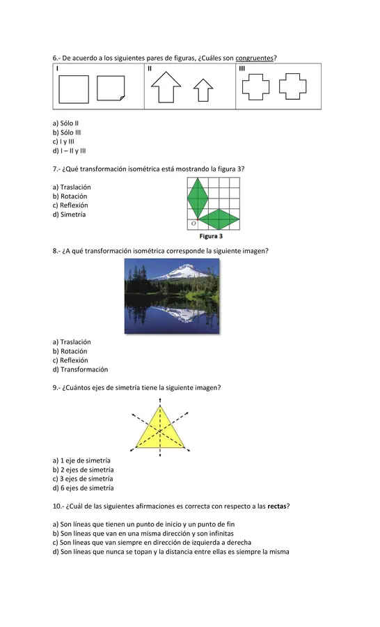 Prueba Geometría 5to