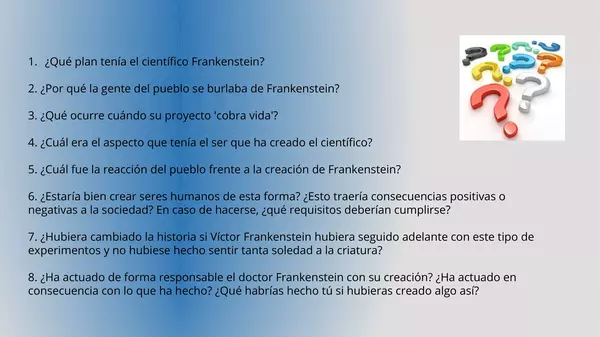presentacion guia de trabajo   Frankstein , sexto basico
