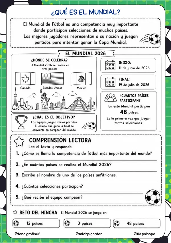 Desafíos Cognitivos en el Mundial (30 actividades)