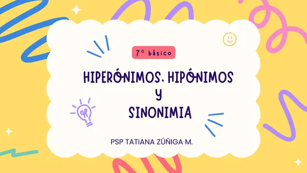 Clase Hiperónimos, Hipónimos y Sinónimos